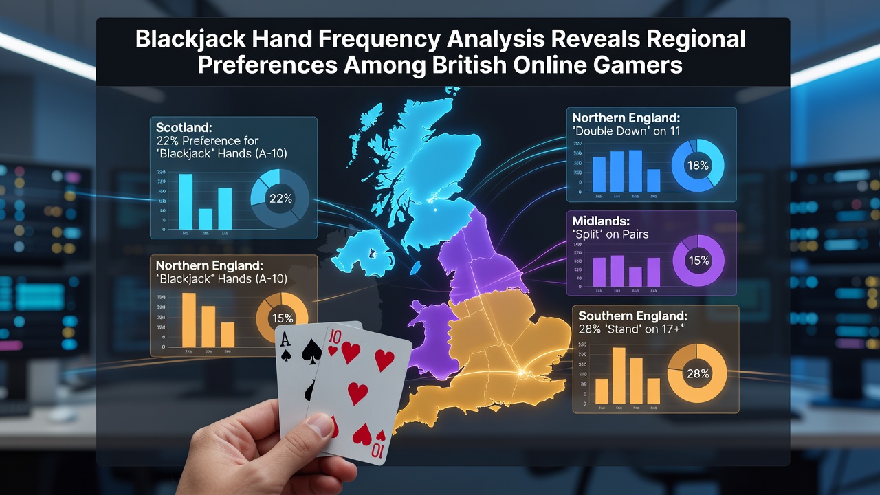 Regional map highlighting blackjack play patterns across UK online gaming zones in 2026