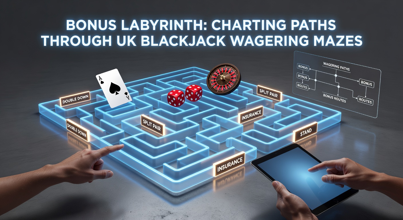 A detailed chart illustrating wagering progress paths in a UK blackjack bonus, showing contribution rates, hand volumes, and clearance timelines