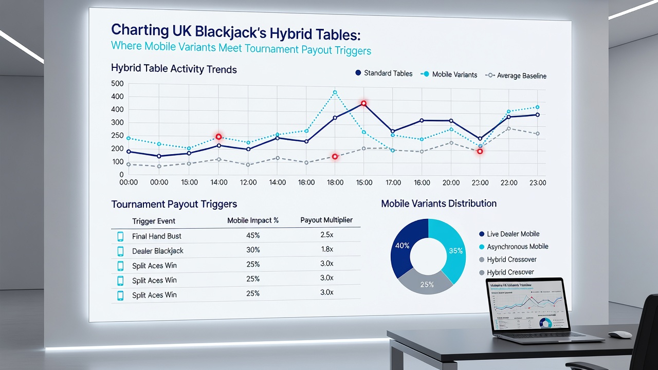 Close-up of tournament leaderboard interface on mobile device linked to UK hybrid blackjack table