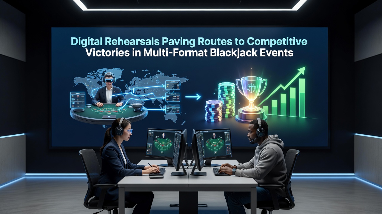Players engaging in digital blackjack rehearsals on simulation platforms