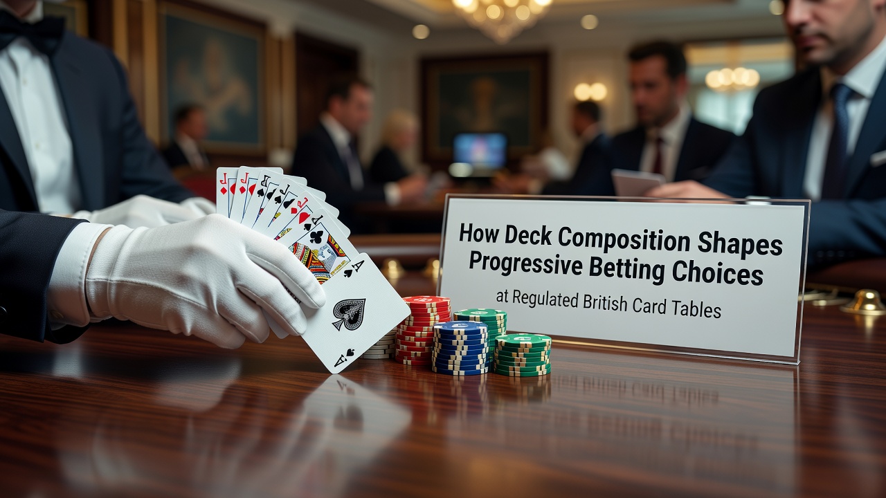 Blackjack table layout showing multiple decks and betting circles at a regulated British casino