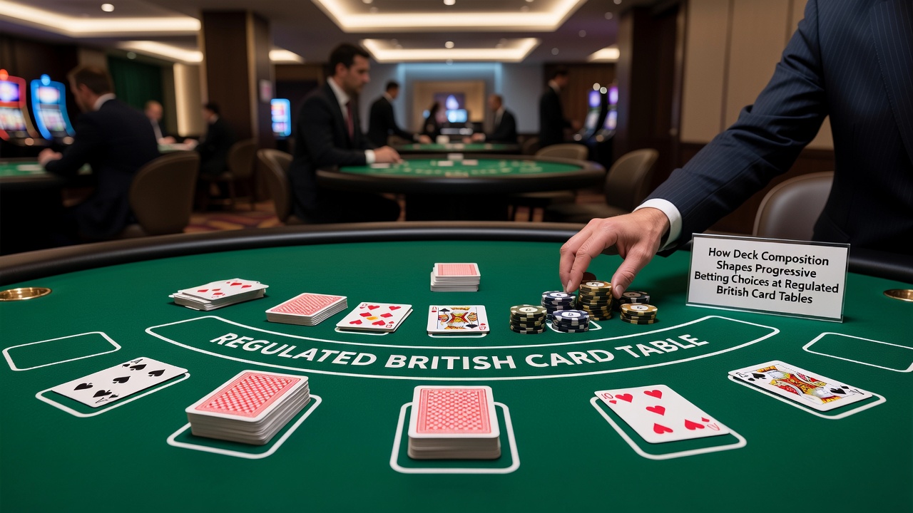 Close-up view of card discard tray and shoe during a live blackjack session in a UK casino