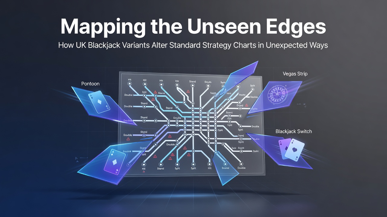 Detailed view of blackjack strategy charts adapted for UK casino rule variations