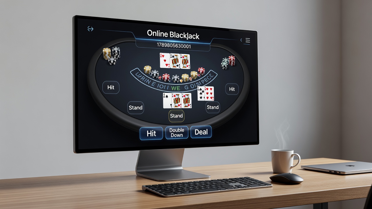 Live dealer online blackjack session with multiple players connected via video stream