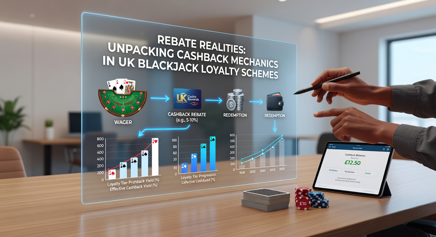Graph depicting rising cashback percentages across loyalty tiers in UK blackjack programs, with bars for bronze to diamond levels