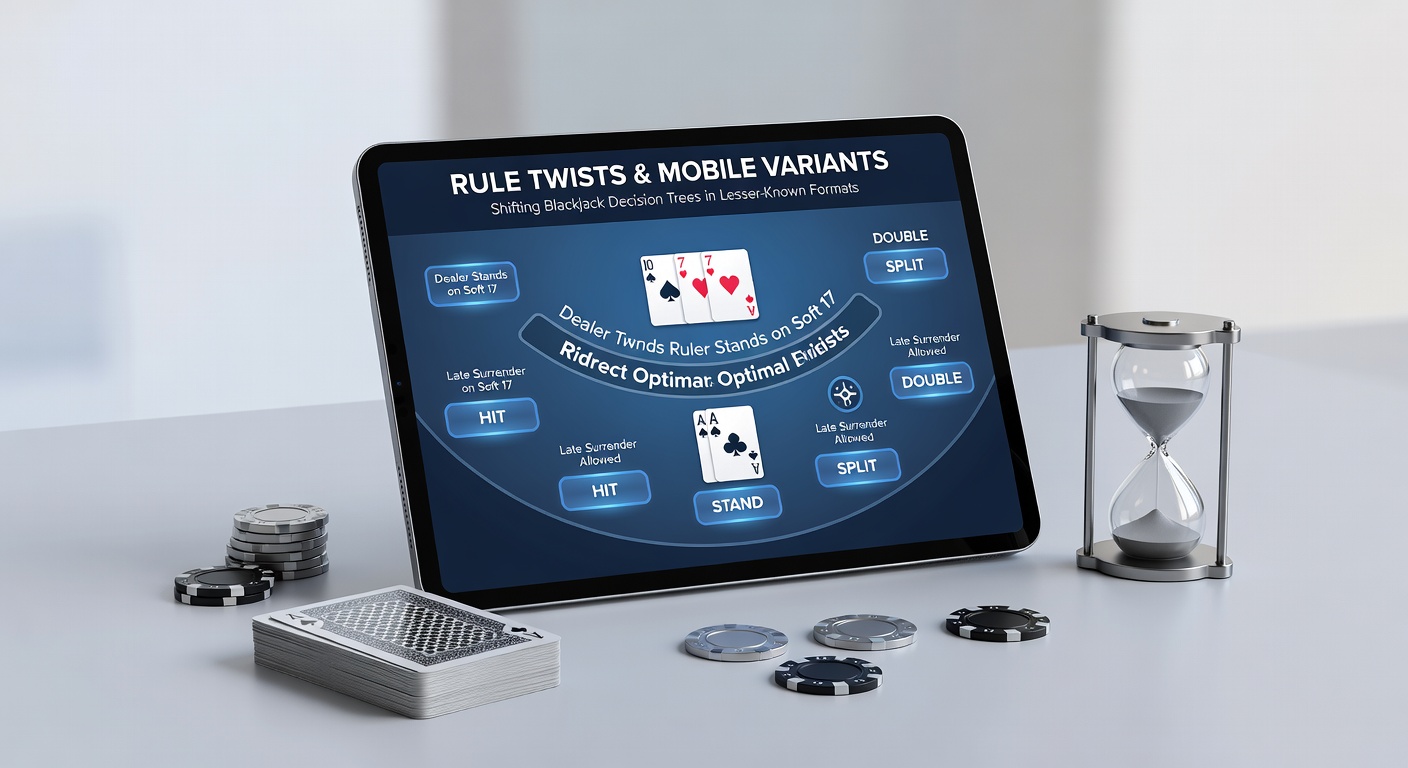 Mobile blackjack interface showing strategy adjustments on a smartphone screen during gameplay