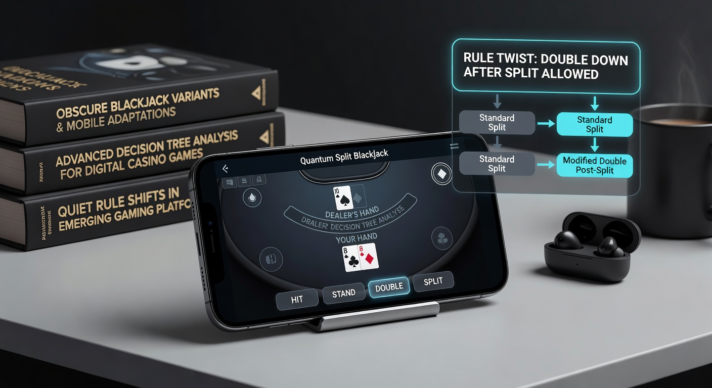 Close-up view of a mobile blackjack strategy overlay highlighting modified decision points for split and double options