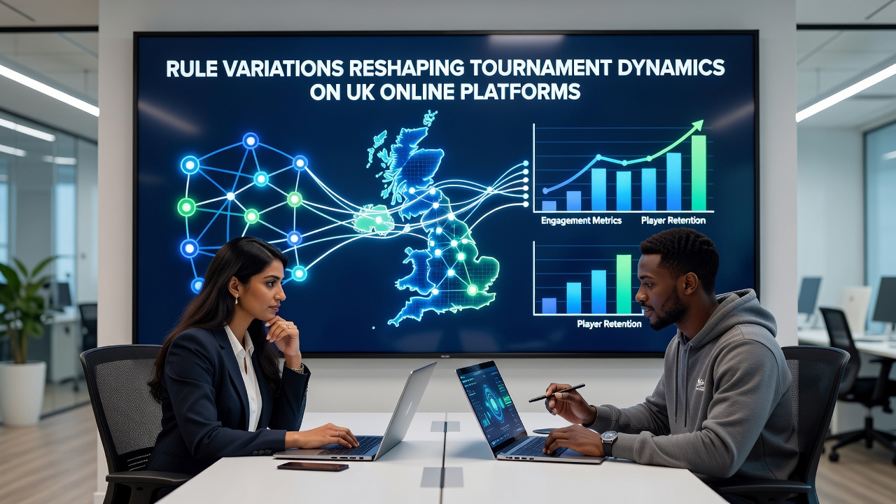 UK online blackjack tournament interface showing player rankings and rule indicators