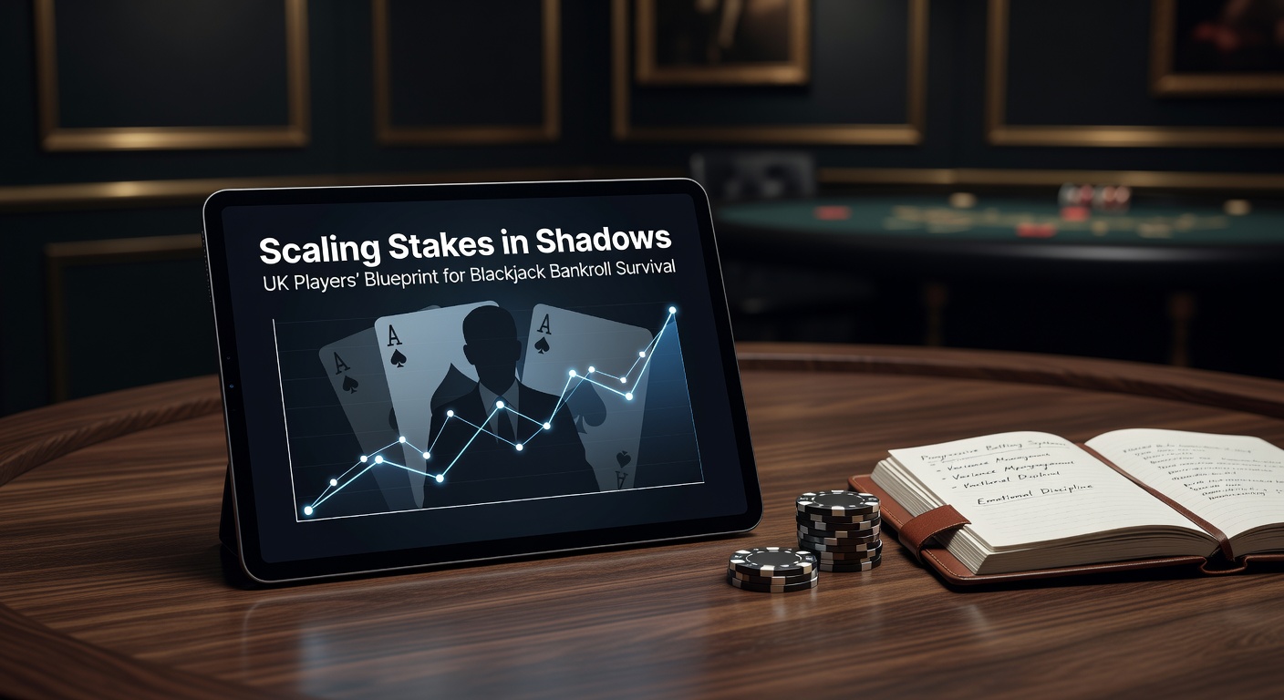 Graph illustrating bankroll curves with scaled stakes versus flat betting, showing survival rates over 500 hands in UK blackjack environments