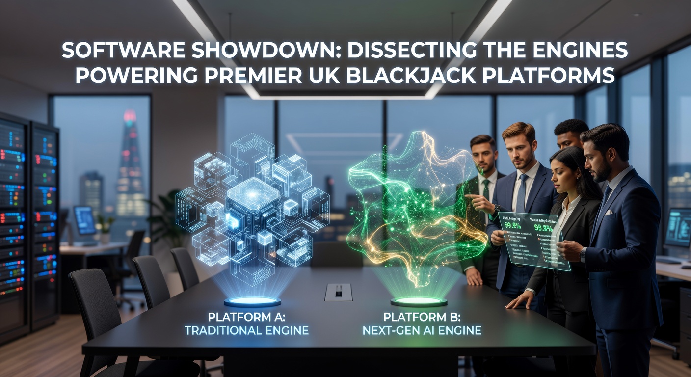 Sleek digital blackjack interface showcasing live dealer action and software controls on a UK casino platform