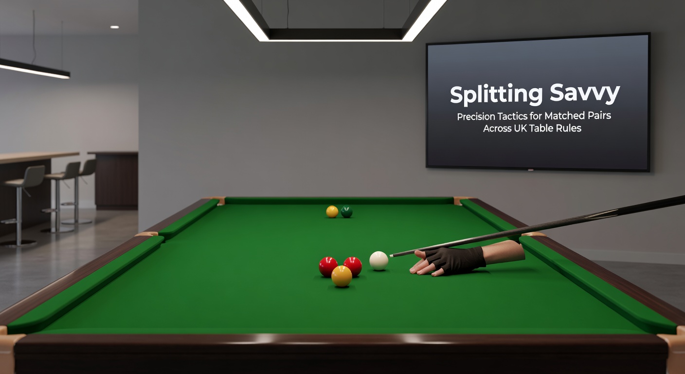 Strategy chart excerpt highlighting split decisions for pairs of nines and sevens under varying UK dealer rules, with DAS and resplit annotations