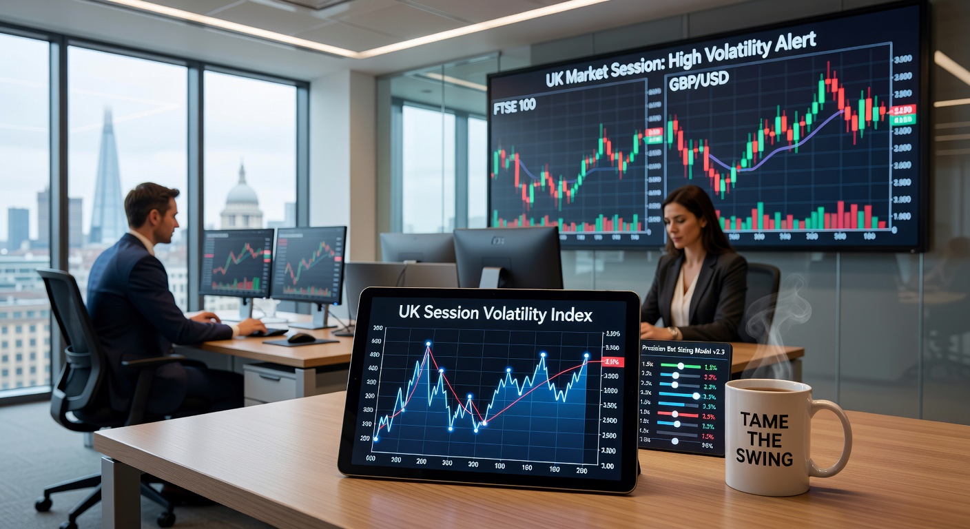 Infographic illustrating Kelly Criterion bet sizing curves applied to UK blackjack volatility, with risk-of-ruin charts