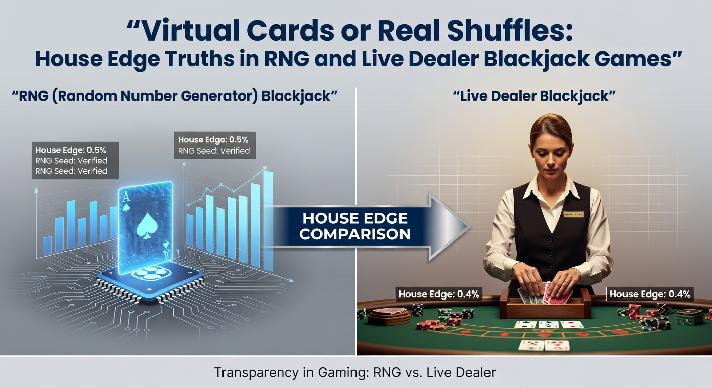 Close-up of a live dealer expertly shuffling a six-deck shoe at a high-tech blackjack table, with digital overlays showing house edge calculations